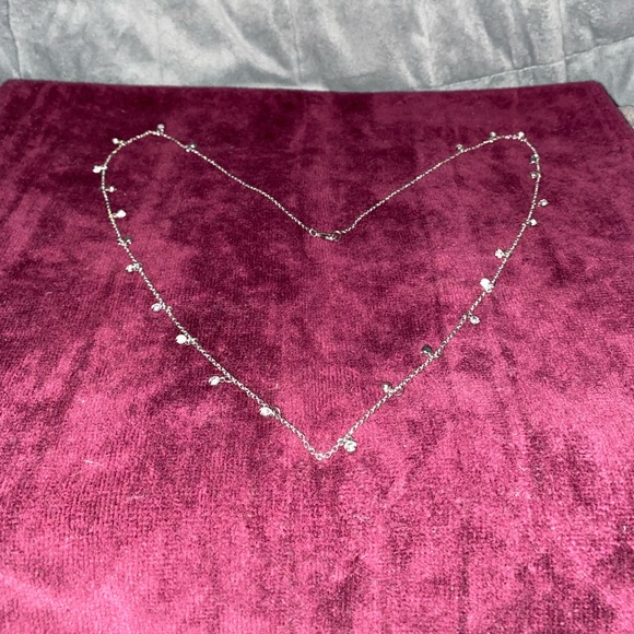 Silver Stone-Beaded Translucent Long-Chain Necklace [NEW] - Picture 5 of 5